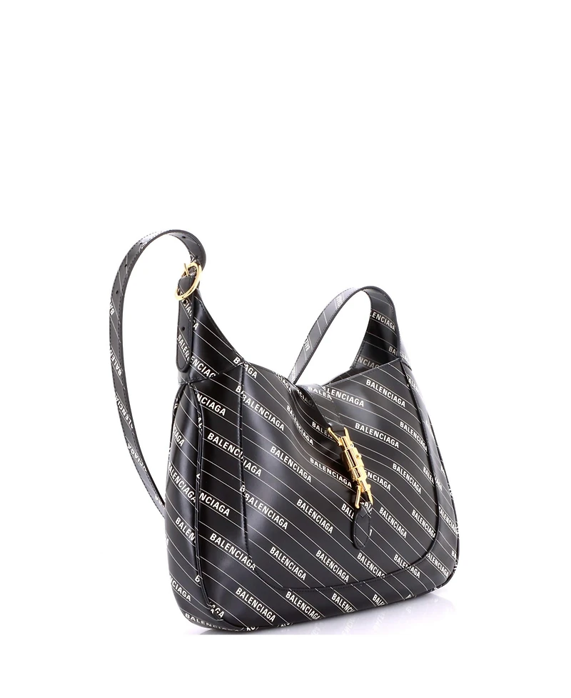 Pre-Owned Gucci Medium x Balenciaga The Hacker Project Jackie 1961 Hobo Printed Leather