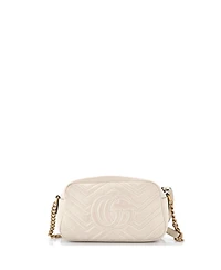 Pre-Owned Gucci Small Gg Marmont Monochrome Shoulder Bag Matelasse Leather