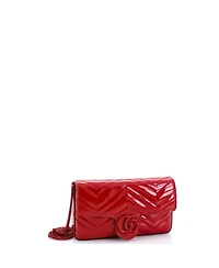 Pre-Owned Gucci Mini Gg Marmont Flap Bag Matelasse Patent
