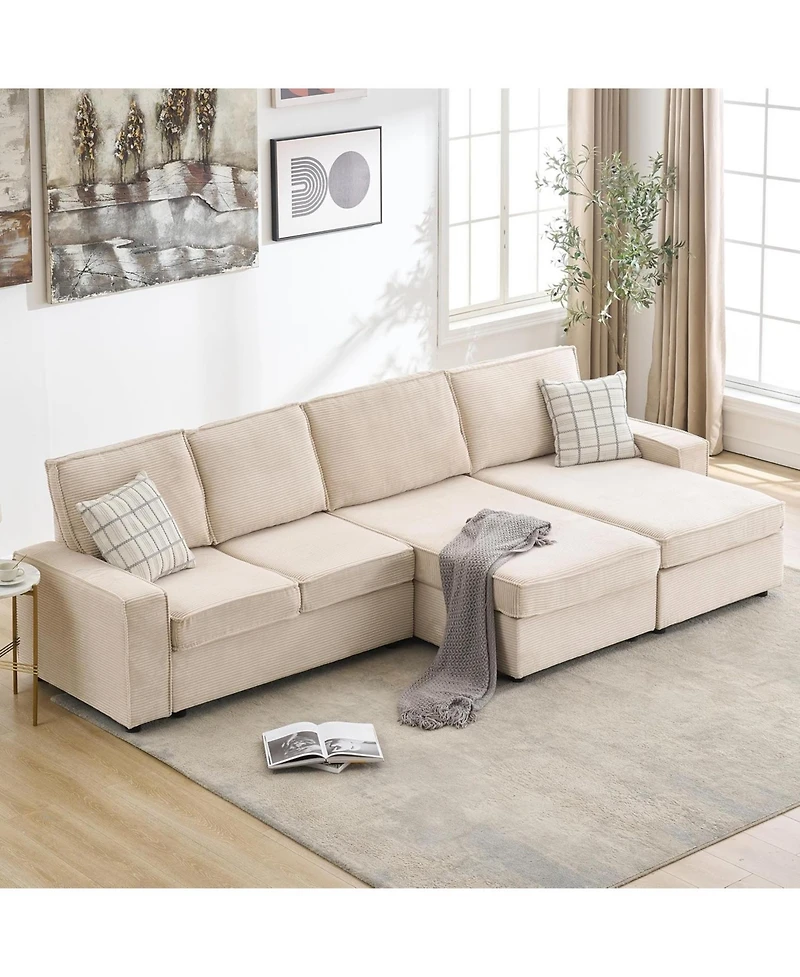 gaomon Oversized Modular Sectional Sofa, Convertible Sleeper Couch with Chaise, Deep Seat and Wide Armrests