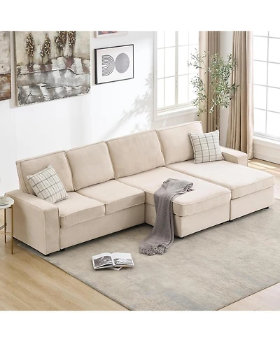 gaomon Oversized Modular Sectional Sofa, Convertible Sleeper Couch with Chaise, Deep Seat and Wide Armrests