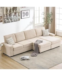 gaomon Oversized Modular Sectional Sofa, Convertible Sleeper Couch with Chaise, Deep Seat and Wide Armrests