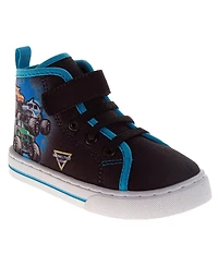 Monster Jam Canvas HighTop Sneakers Kids Durable Rugged Tread LaceUp Style Action Ankle Support