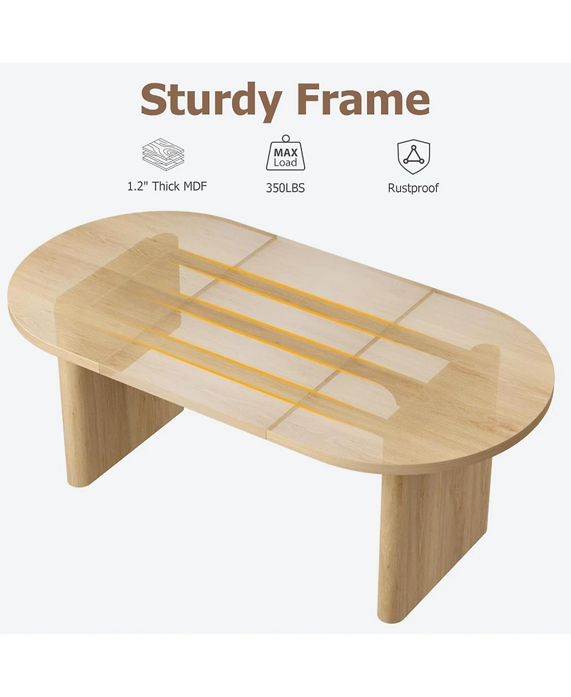 gaomon 70.8 Inch Oval Dining Table with Upholstered Dining Chairs, Kitchen Table with Sturdy Wooden Base