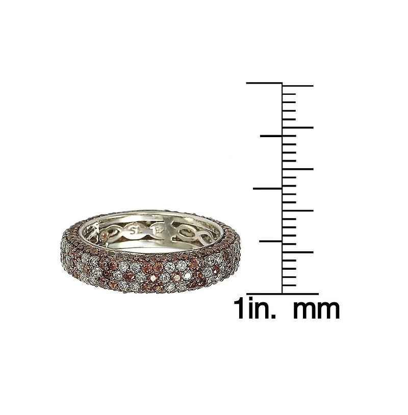 Suzy Levian New York Sterling Silver Cubic Zirconia Pave Eternity Band