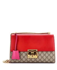Pre-Owned Gucci Medium Padlock Shoulder Bag Gg Coated Canvas and Leather