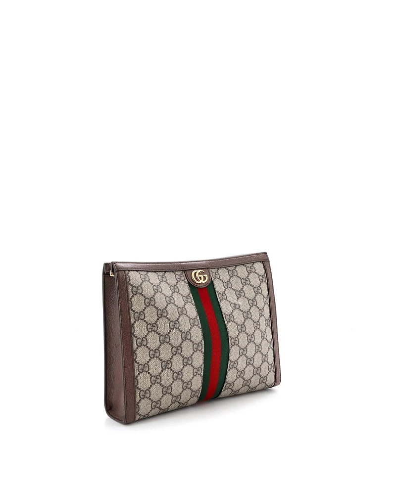 Pre-Owned Gucci Medium Ophidia Pouch Gg Coated Canvas