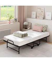 Sugift Folding Bed with 5-Inch Mattress Rollaway Guest Bed with Memory Foam Mattress