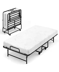Sugift Folding Bed with 5-Inch Mattress Rollaway Guest Bed with Memory Foam Mattress