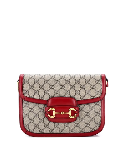 Pre-Owned Gucci Small Horsebit 1955 Shoulder Bag Gg Coated Canvas with Leather