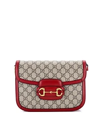 Pre-Owned Gucci Small Horsebit 1955 Shoulder Bag Gg Coated Canvas with Leather