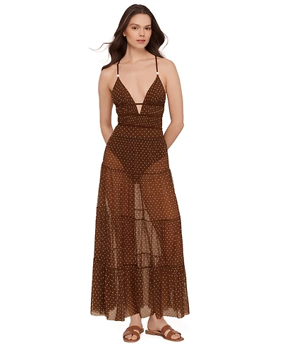 Steve Madden Women's Mesh Tiered Maxi Swim Cover-Up Skirt