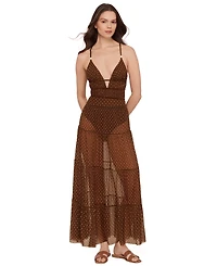 Steve Madden Women's Mesh Tiered Maxi Swim Cover-Up Skirt