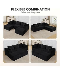 gaomon 107" Cloud Sectional Sofa, U-Shaped Modular Couch with Chaise, Memory Foam