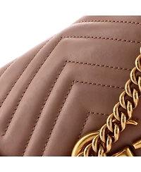 Pre-Owned Gucci Gg Marmont Flap Bag Matelasse Leather