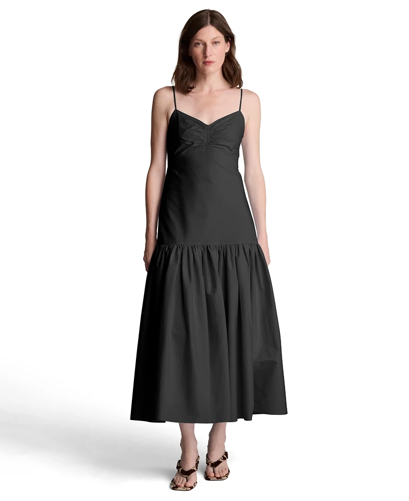 Kenneth Cole Women's Sweetheart Neck Bubble Flounce Midi Dress