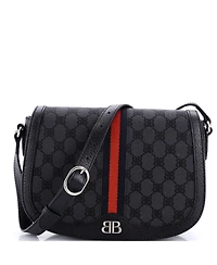 Pre-Owned Gucci Medium x Balenciaga The Hacker Project Flap Messenger Bag Bb Canvas