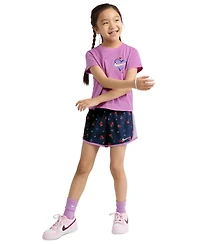 Nike Girls' 4-6X Cherry T-Shirt and Dri-fit Tempo Printed Shorts, 2-Piece Set