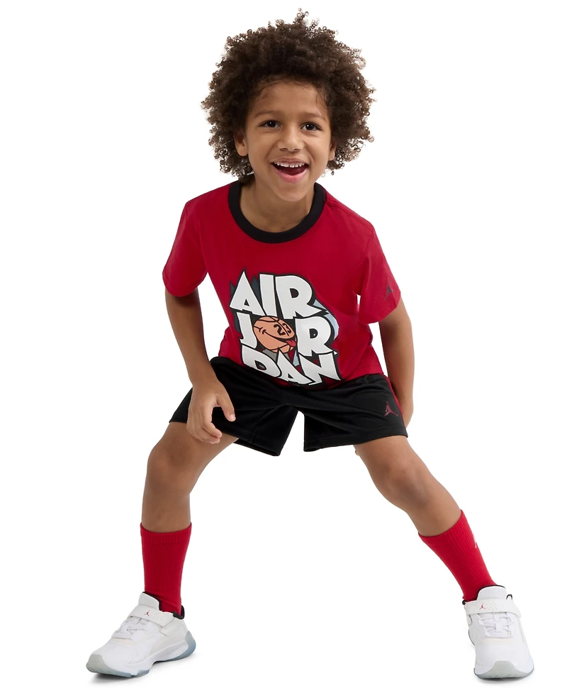 Jordan Boys' Toddler 2T-4T Airball Crewneck T-Shirt and Shorts, 2-Piece Set