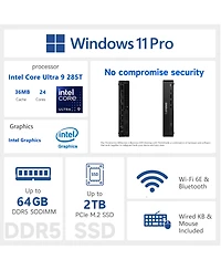 Lenovo ThinkCentre M90q Mff Desktop Intel Core Ultra 9 64GB Ram Intel Graphics 2TB Ssd Storage Windows 11 Pro