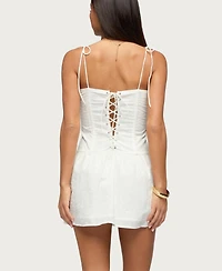 Edikted Women's Kaira Eyelet Boned Mini Dress