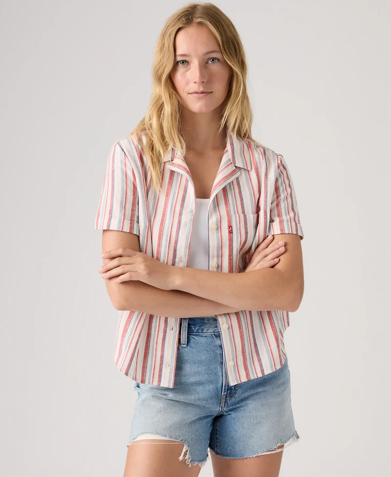 Levi's Women's Printed Short-Sleeve Camp Shirt
