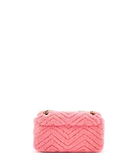 Pre-Owned Gucci Small Gg Marmont Flap Bag Matelasse Shearling