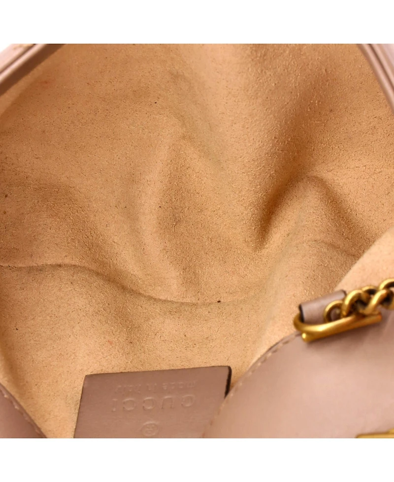 Pre-Owned Gucci Mini Gg Marmont Flap Bag Matelasse Leather