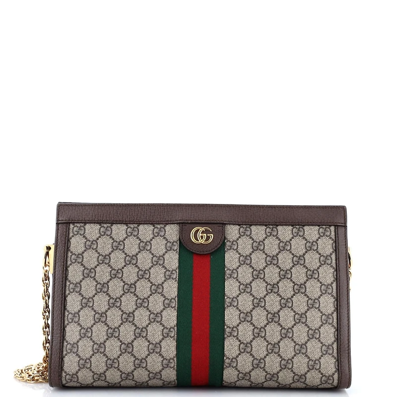 Pre-Owned Gucci Medium Ophidia Chain Shoulder Bag Gg Coated Canvas