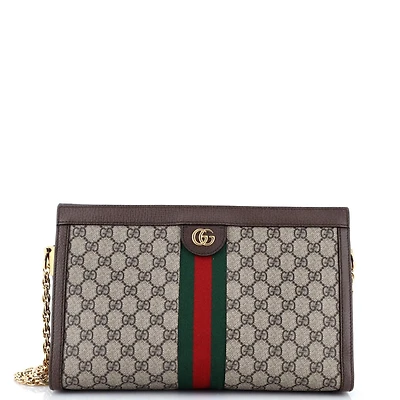 Pre-Owned Gucci Medium Ophidia Chain Shoulder Bag Gg Coated Canvas