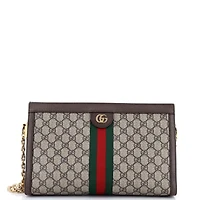 Pre-Owned Gucci Medium Ophidia Chain Shoulder Bag Gg Coated Canvas