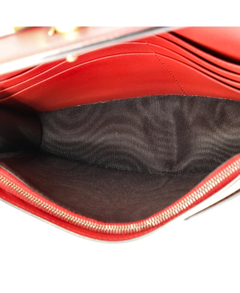 Pre-Owned Gucci Mini Queen Margaret Chain Wallet Leather