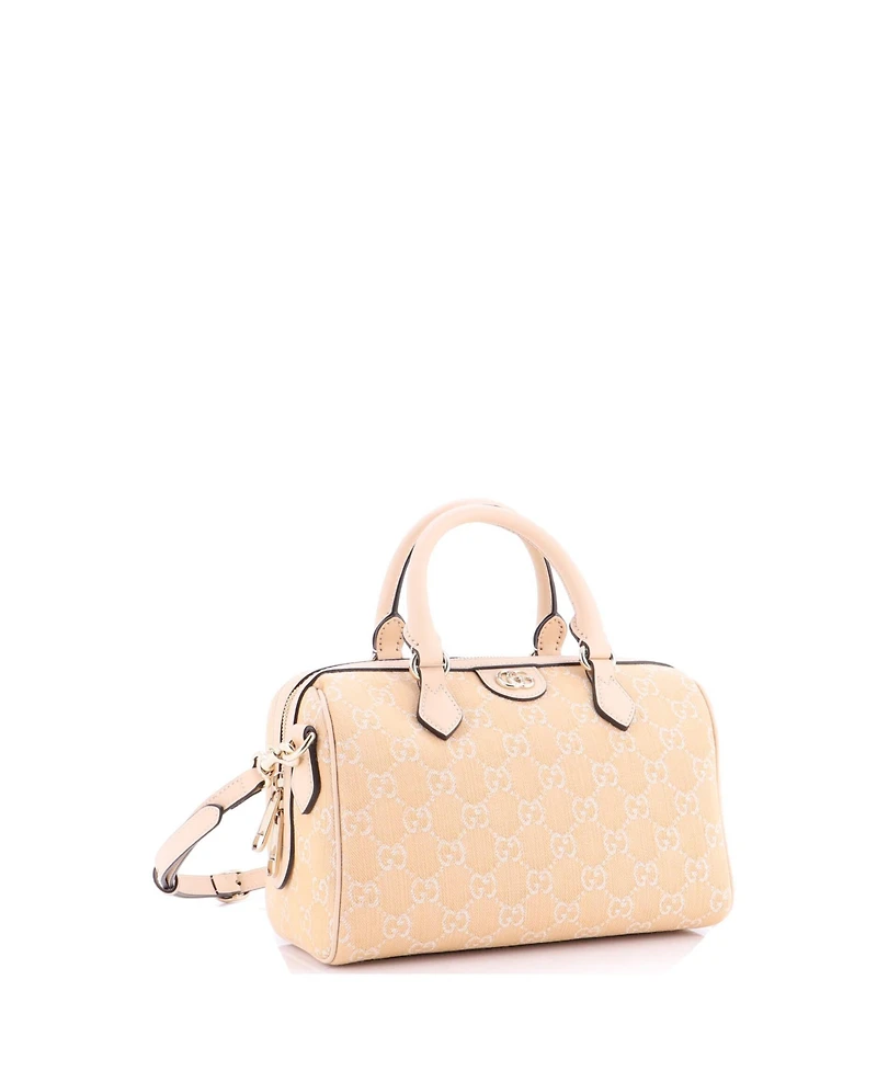 Pre-Owned Gucci Small Ophidia Convertible Boston Bag Gg Denim