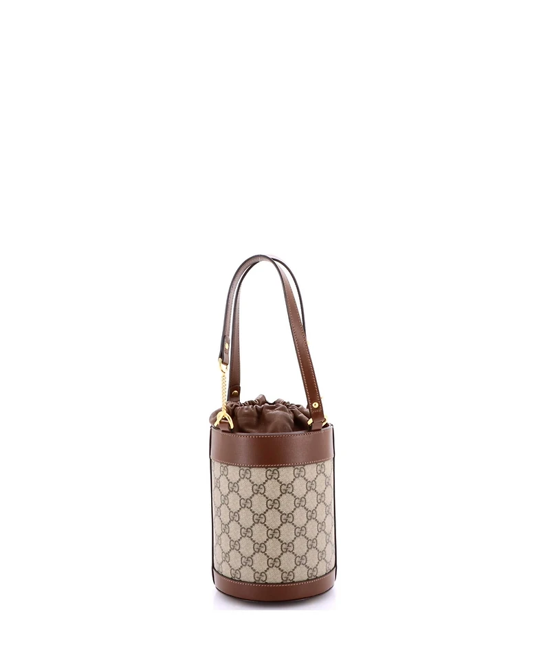 Pre-Owned Gucci Small Horsebit 1955 Bucket Bag Gg Coated Canvas with Leather