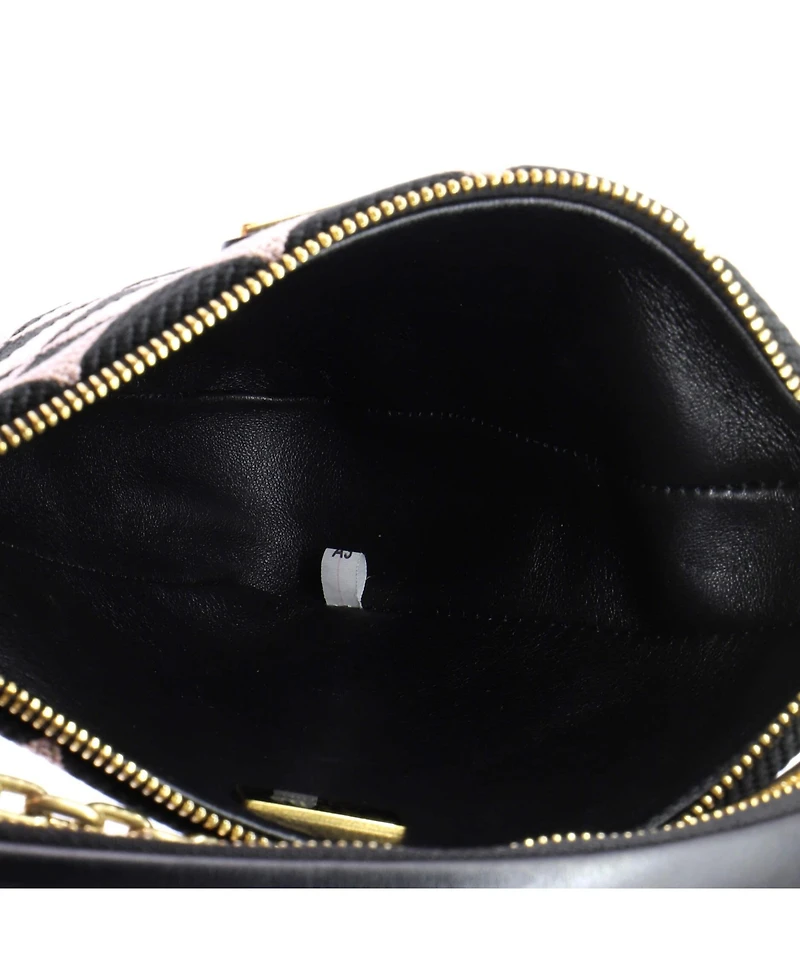 Pre-Owned Prada Mini Double Symbole Triangle Bag Leather and Jacquard