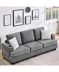 gaomon 89" 3-Seater Sofa, Chenille Couch with Deep Seat
