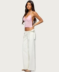 Edikted Women's Allise Backless Sequin Halter Top