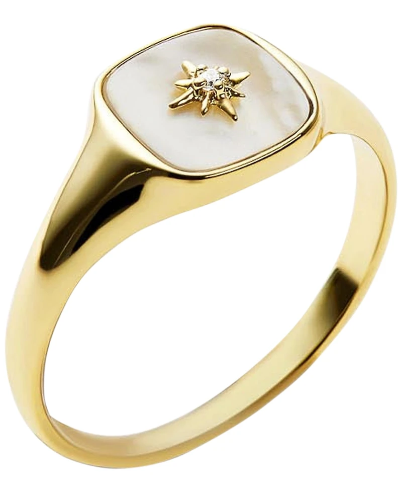 Ana Luisa Amara Mother of Pearl Signet Ring