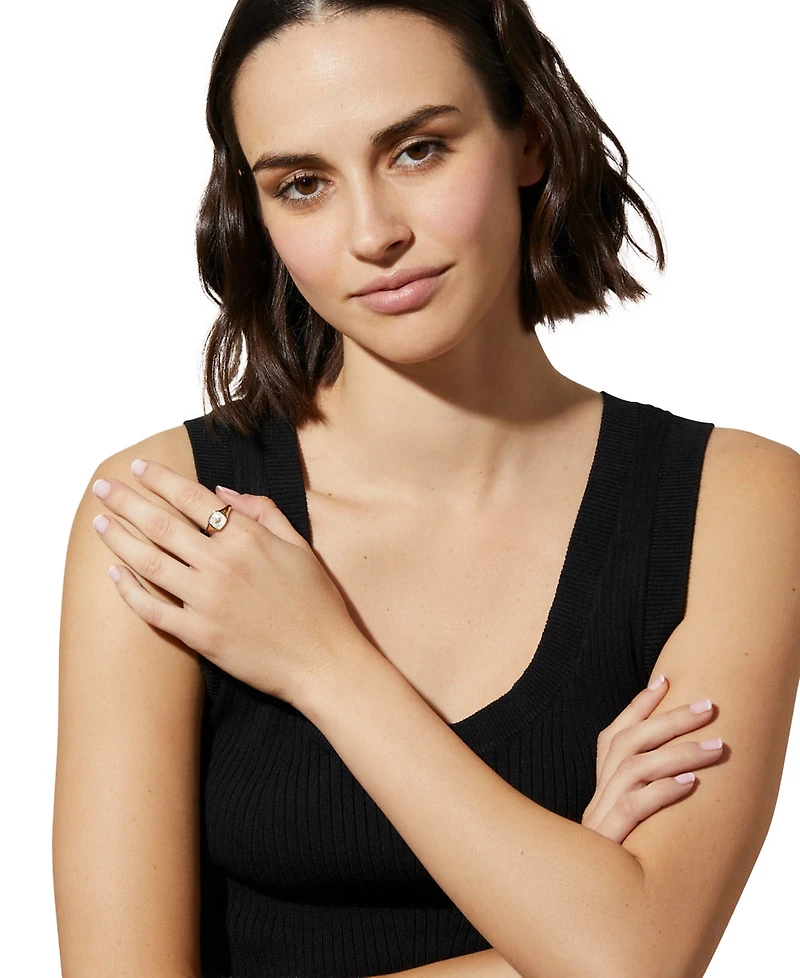 Ana Luisa Amara Mother of Pearl Signet Ring