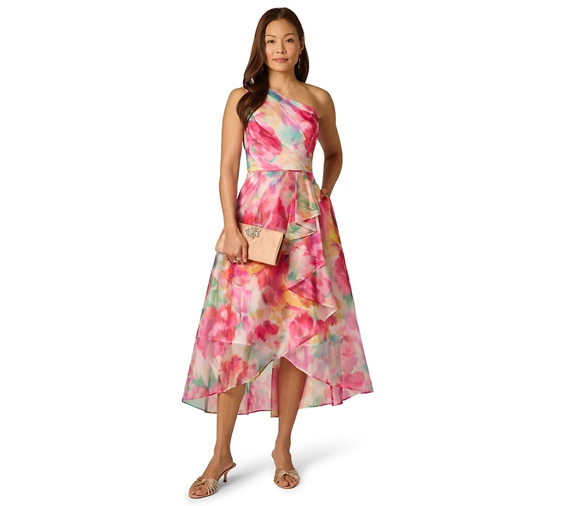 Adrianna Papell Petite Printed High-Low Dress