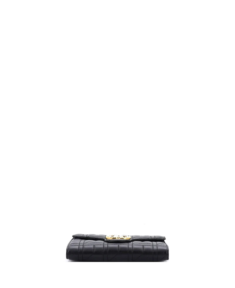 Pre-Owned Gucci Mini Pearly Gg Marmont Chain Wallet Matelasse Leather