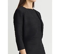 Kasper Women's Wave Knit 3/4-Sleeve Shrug, Regular & Petite