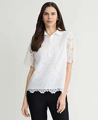 Kasper Women's Collared Lace Shirt