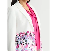 Kasper Women's Floral-Print Double-Button Blazer, Regular & Petite
