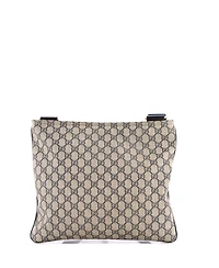 Pre-Owned Gucci Large Zip Top Messenger Bag Gg Coated Canvas