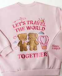 The Happy Camp3r Juniors' Travel Together Embroidered Crewneck Sweatshirt