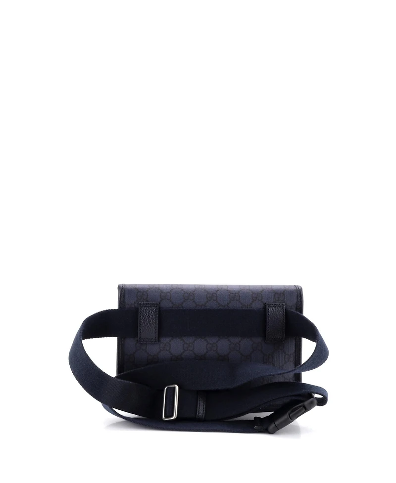 Pre-Owned Gucci Flap Belt Bag Gg Coated Canvas with Leather