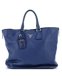 Pre-Owned Prada Medium Side Zip Convertible Tote Vitello Daino