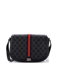 Pre-Owned Gucci Medium x Balenciaga The Hacker Project Flap Messenger Bag Bb Canvas