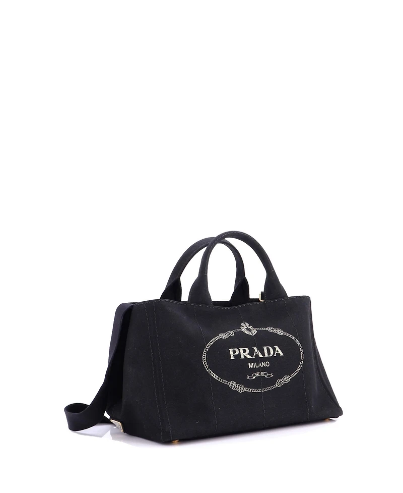Pre-Owned Prada Medium Canapa Convertible Tote Canvas